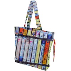 Cassette Tape Music Vintage 1980s 70s Drawstring Tote Bag by 99art