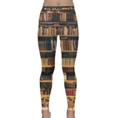 Books On Bookshelf Assorted Color Book Lot In Bookcase Library Classic Yoga Leggings