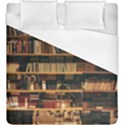 Books On Bookshelf Assorted Color Book Lot In Bookcase Library Duvet Cover (King Size) View1