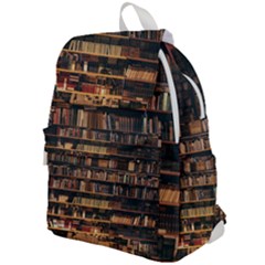 Books On Bookshelf Assorted Color Book Lot In Bookcase Library Top Flap Backpack