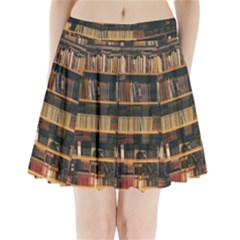 Books On Bookshelf Assorted Color Book Lot In Bookcase Library Pleated Mini Skirt