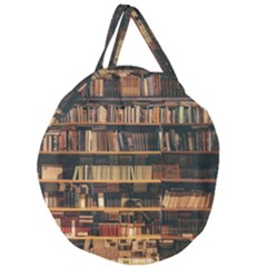 Books On Bookshelf Assorted Color Book Lot In Bookcase Library Giant Round Zipper Tote