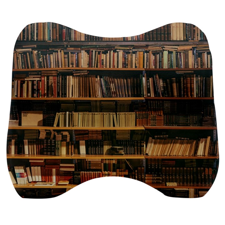 Books On Bookshelf Assorted Color Book Lot In Bookcase Library Velour Head Support Cushion