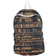 Books On Bookshelf Assorted Color Book Lot In Bookcase Library Foldable Lightweight Backpack