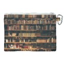 Books On Bookshelf Assorted Color Book Lot In Bookcase Library Canvas Cosmetic Bag (XL) View2