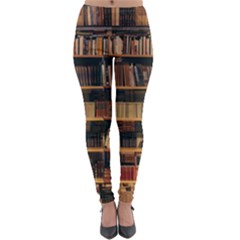 Books On Bookshelf Assorted Color Book Lot In Bookcase Library Lightweight Velour Leggings