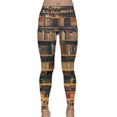 Books On Bookshelf Assorted Color Book Lot In Bookcase Library Lightweight Velour Classic Yoga Leggings