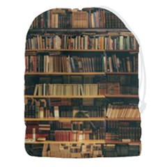 Books On Bookshelf Assorted Color Book Lot In Bookcase Library Drawstring Pouch (3XL)