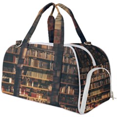 Books On Bookshelf Assorted Color Book Lot In Bookcase Library Burner Gym Duffel Bag