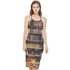 Books On Bookshelf Assorted Color Book Lot In Bookcase Library Bodycon Cross Back Summer Dress