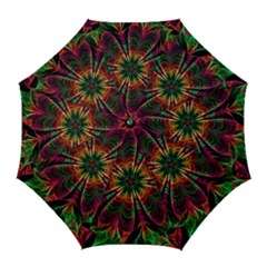 Multicolored Flower Mandala Wallpaper Kaleidoscope Pattern Golf Umbrellas by 99art