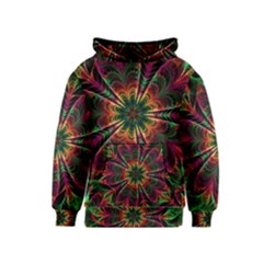 Multicolored Flower Mandala Wallpaper Kaleidoscope Pattern Kids  Pullover Hoodie by 99art