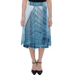 Architecture Blue Drawing Engineering City Modern Building Exterior Classic Midi Skirt by 99art