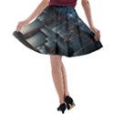 Architectural Design Abstract 3d Neon Glow Industry A-line Skater Skirt View2