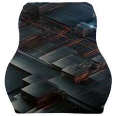 Architectural Design Abstract 3d Neon Glow Industry Car Seat Velour Cushion 