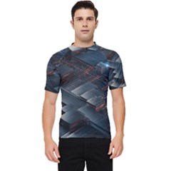 Architectural Design Abstract 3d Neon Glow Industry Men s Short Sleeve Rash Guard by 99art