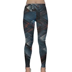 Architectural Design Abstract 3d Neon Glow Industry Lightweight Velour Classic Yoga Leggings by 99art