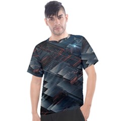 Architectural Design Abstract 3d Neon Glow Industry Men s Sport Top by 99art