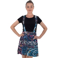 Graffiti Art Psychedelic Art Graphic Design Modern Art Velvet Suspender Skater Skirt by 99art