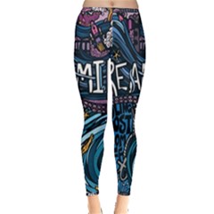 Graffiti Art Psychedelic Art Graphic Design Modern Art Inside Out Leggings by 99art