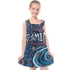 Graffiti Art Psychedelic Art Graphic Design Modern Art Kids  Cross Back Dress by 99art