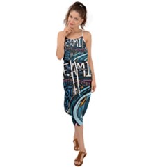 Graffiti Art Psychedelic Art Graphic Design Modern Art Waist Tie Cover Up Chiffon Dress