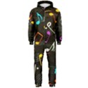 Assorted Color Musical Notes Wallpaper Fabric Hooded Jumpsuit (Men) View1