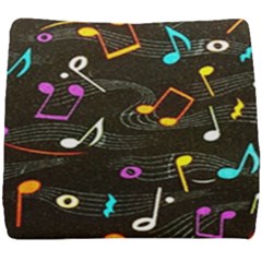 Assorted Color Musical Notes Wallpaper Fabric Seat Cushion by 99art