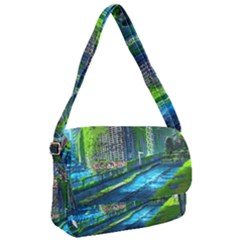 Anime Landscape Apocalyptic Ruins Water City Cityscape Courier Bag by 99art