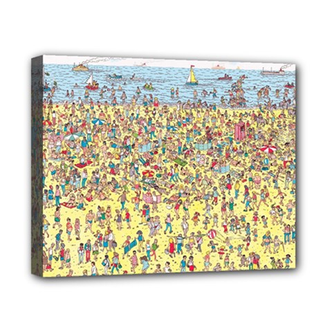 Waldo Cartoon Where s Wally Water Sky Sea Day Nature Canvas 10  X 8  (stretched) by 99art