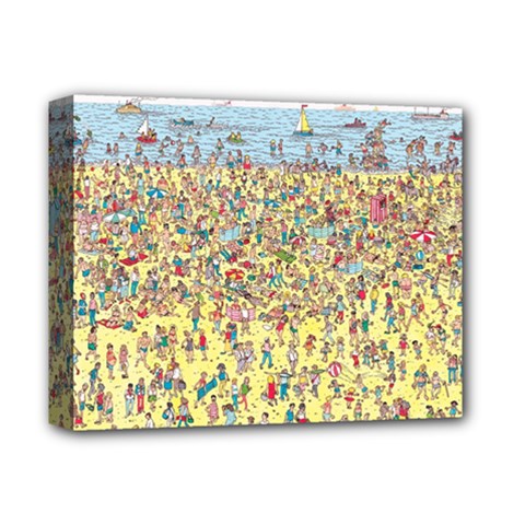 Waldo Cartoon Where s Wally Water Sky Sea Day Nature Deluxe Canvas 14  X 11  (stretched) by 99art