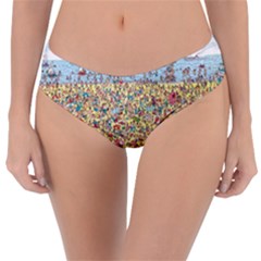 Waldo Cartoon Where s Wally Water Sky Sea Day Nature Reversible Classic Bikini Bottoms by 99art