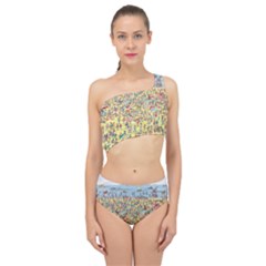 Waldo Cartoon Where s Wally Water Sky Sea Day Nature Spliced Up Two Piece Swimsuit by 99art