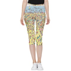 Waldo Cartoon Where s Wally Water Sky Sea Day Nature Inside Out Lightweight Velour Capri Leggings 