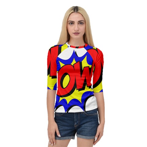 Pow Comic Comic Book Fight Quarter Sleeve Raglan Tee by 99art