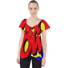 Pow Comic Comic Book Fight Lace Front Dolly Top by 99art