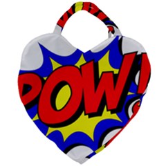 Pow Comic Comic Book Fight Giant Heart Shaped Tote by 99art