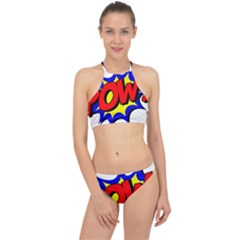 Pow Comic Comic Book Fight Racer Front Bikini Set by 99art