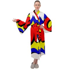 Pow Comic Comic Book Fight Maxi Velvet Kimono