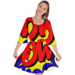 Pow Comic Comic Book Fight Velour Kimono Dress