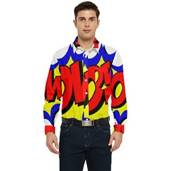 Pow Comic Comic Book Fight Men s Long Sleeve Pocket Shirt  by 99art