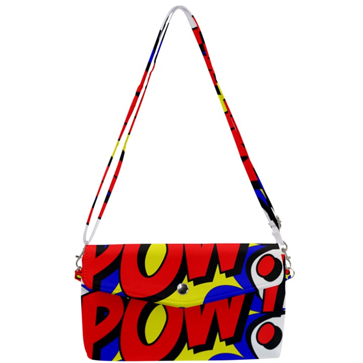 Pow Comic Comic Book Fight Removable Strap Clutch Bag