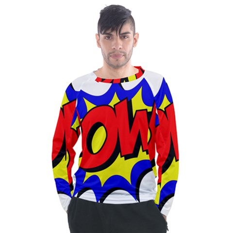 Pow Comic Comic Book Fight Men s Long Sleeve Raglan Tee by 99art