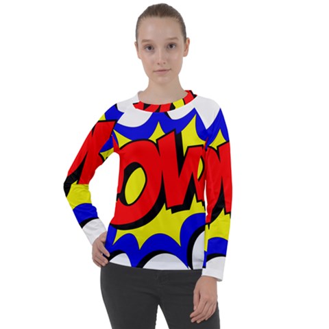 Pow Comic Comic Book Fight Women s Long Sleeve Raglan Tee by 99art