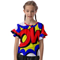 Pow Comic Comic Book Fight Kids  Cut Out Flutter Sleeves by 99art