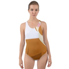 Corgi Dog Puppy Cut-out Back One Piece Swimsuit by 99art