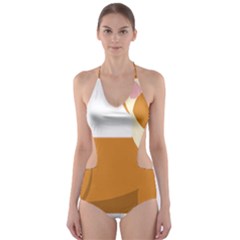 Corgi Dog Puppy Cut-out One Piece Swimsuit by 99art