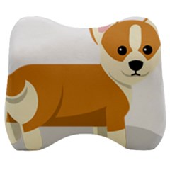 Corgi Dog Puppy Velour Head Support Cushion by 99art