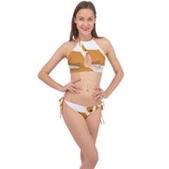 Corgi Dog Puppy Cross Front Halter Bikini Set by 99art