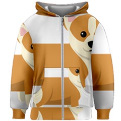 Corgi Dog Puppy Kids  Zipper Hoodie Without Drawstring by 99art